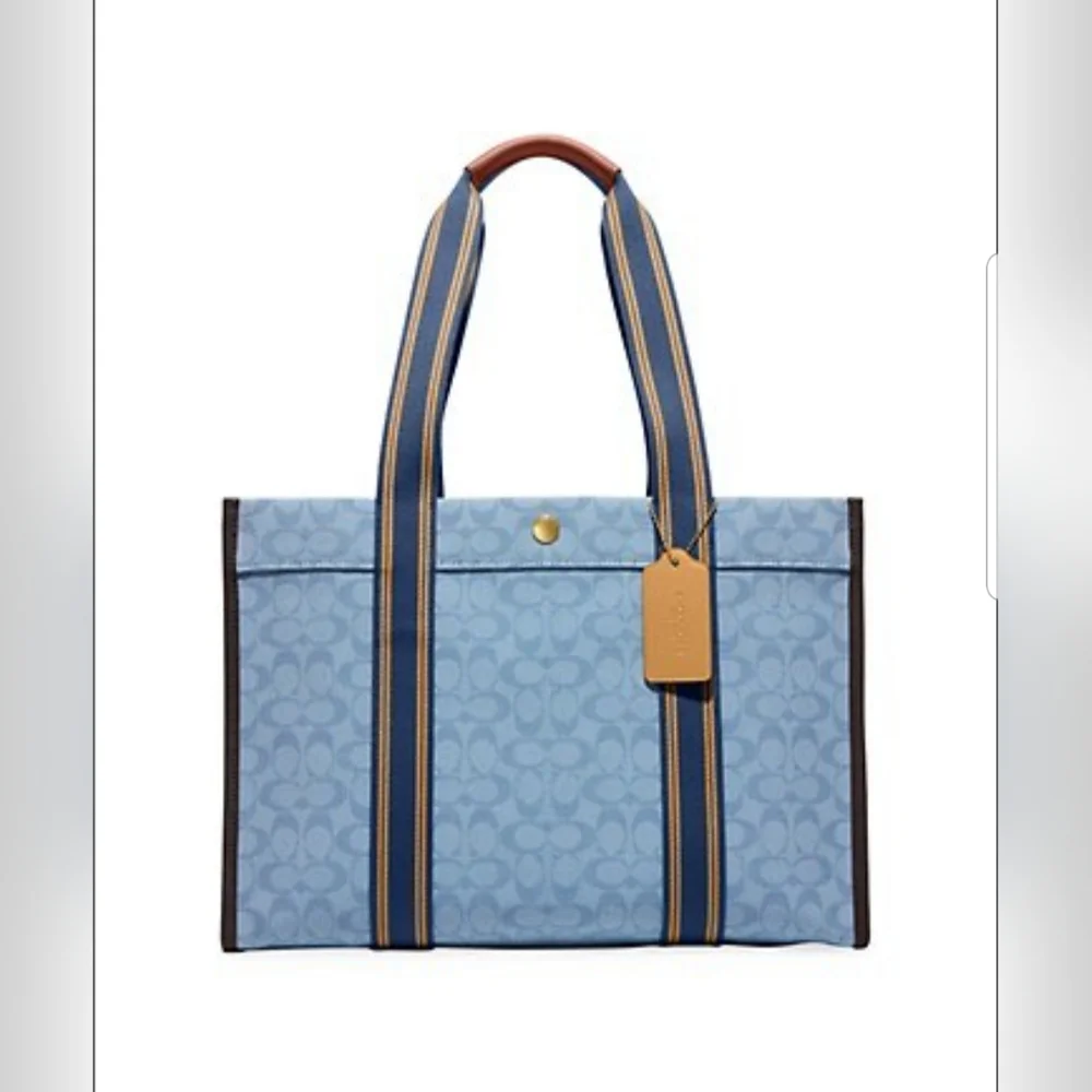 🎀NWT Authentic Coach Jacquard Spin Tote 42. Color: Slate.💖 - Picture 4 of 15